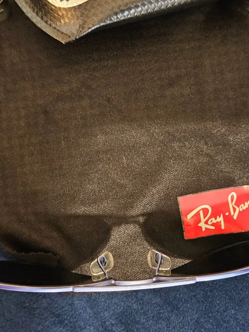 Ray-Ban 3025B BLUE Frame Aviator Sunglasses w/Case-RARE- {#811-6}